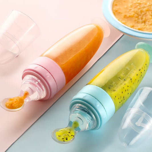 Silicone squeezy baby food feeder Perfect for travel & car rides
