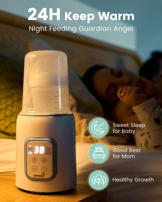 Bottle Warmer, Grownsy 8-in-1 with Timer, Temperature Control