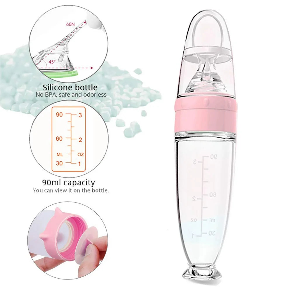 Silicone squeezy baby food feeder Perfect for travel & car rides