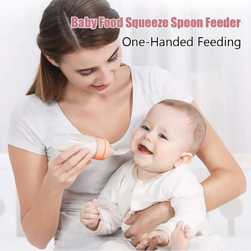 Silicone squeezy baby food feeder Perfect for travel & car rides