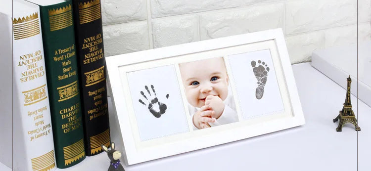 Baby Gift Sets DIY Hand And Footprint Kit Ink Pads Photo Frame Handprint Toddlers Souvenir Accessories Safe Clean Baby Shower Gift  Newborn