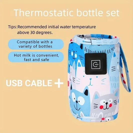 Milk Water Warmer, Travel Stroller Insulated Bag, Nursing Bottle Heater, Portable Bottle Feeding Warmer, 
