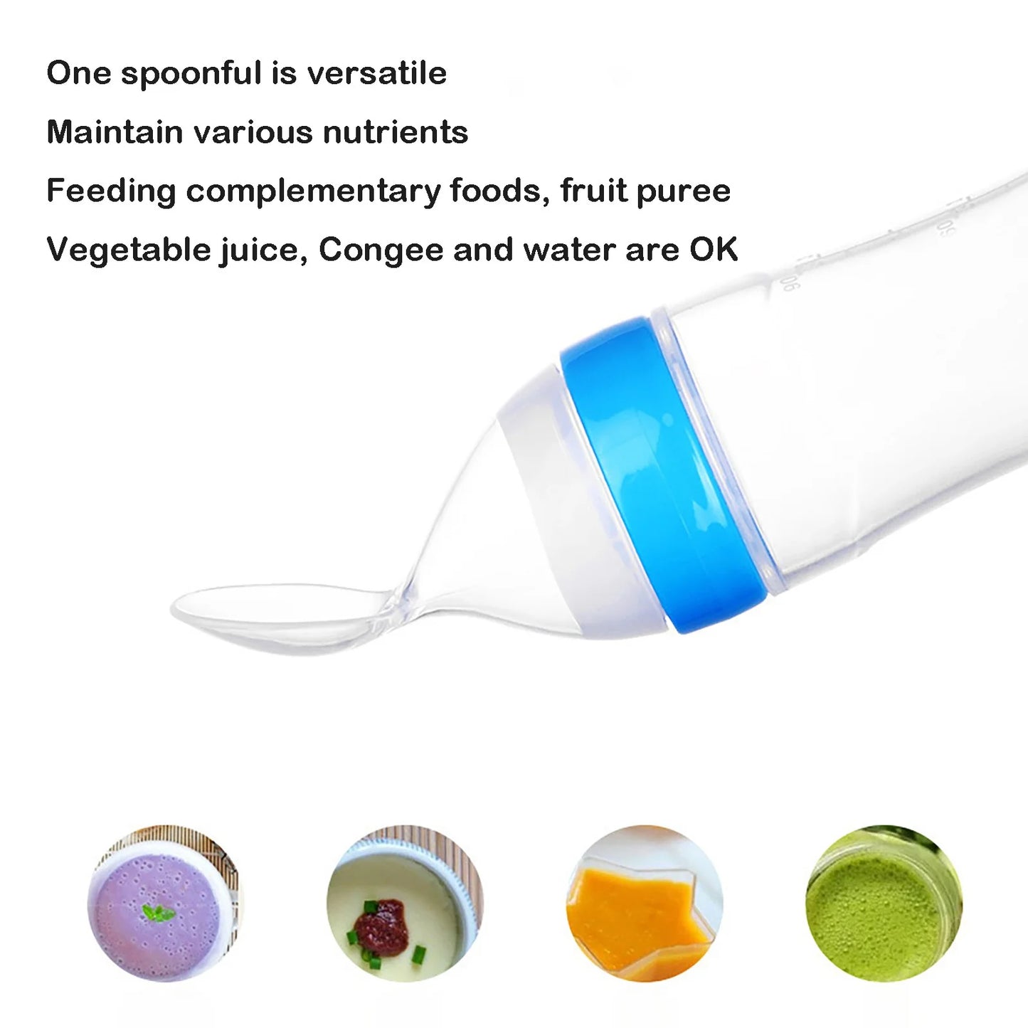 Silicone squeezy baby food feeder Perfect for travel & car rides